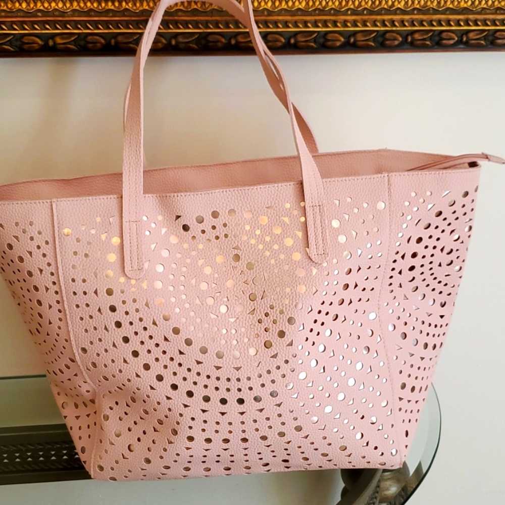 Rose gold VIP Perforated Tote Bag by Bath and Body Works